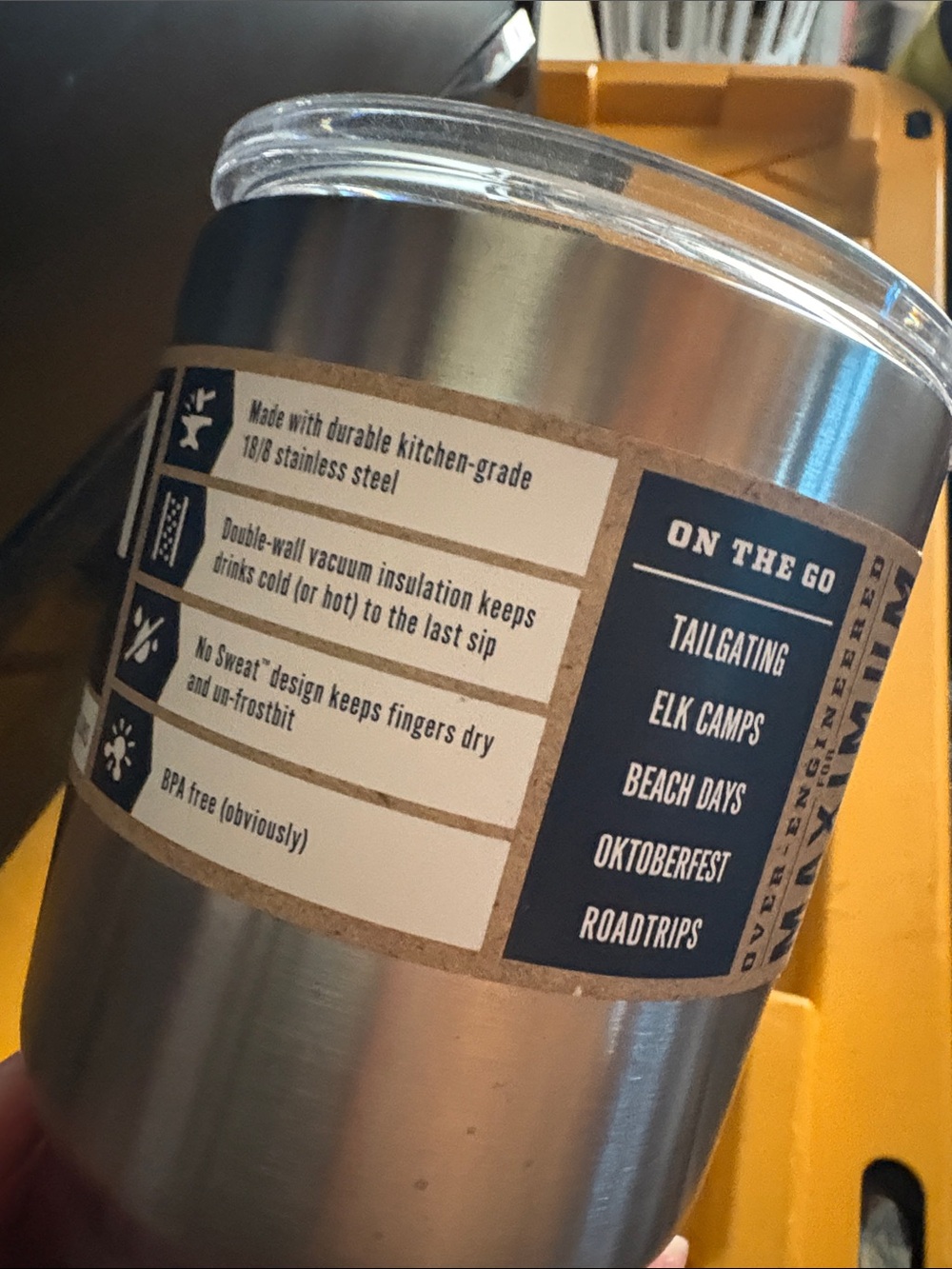 Yeti Clear Plastic Lid with Transparent Finish - Picture 4 of 4